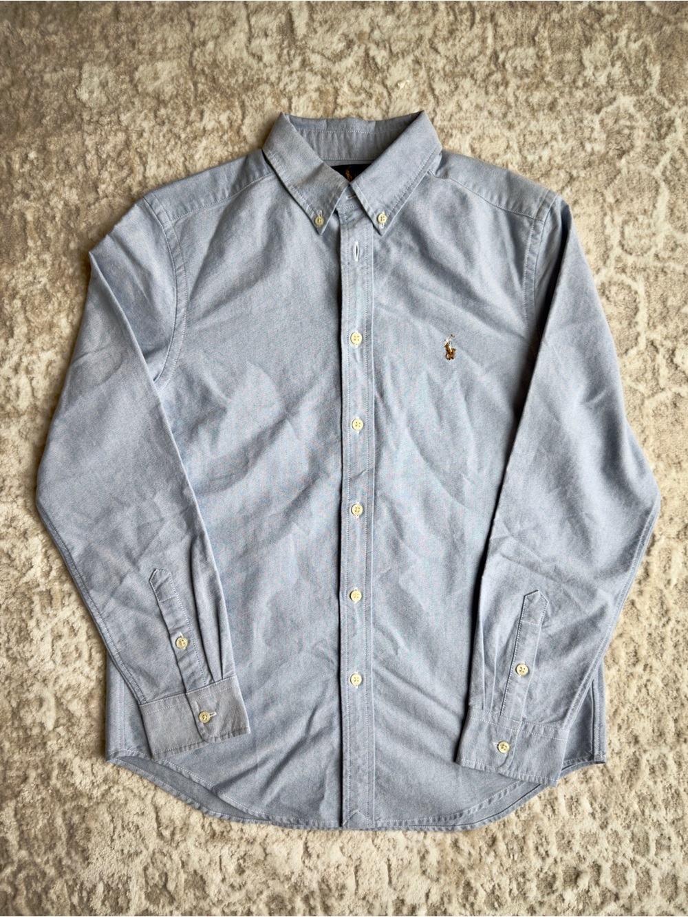 Ralph Lauren Boys Long-Sleeve Oxford Sportshirt Blue Cotton